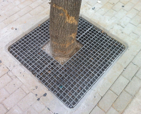 喀什地区玻璃钢树篦子安装案例